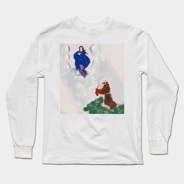 Saint Anthony Holding The Child Jesus Long Sleeve T-Shirt by HappyRandomArt